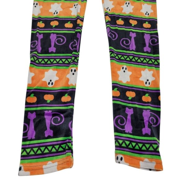 Serra Halloween Fuzzy Soft Pants Juniors Size Small Ghost Pumpkin Cat Purple - Picture 4 of 6